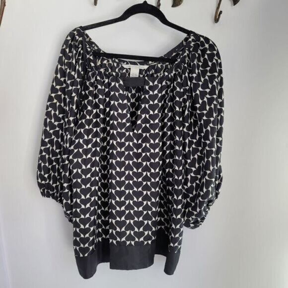 Diane von Furstenberg black heart silk top - Picture 5 of 5